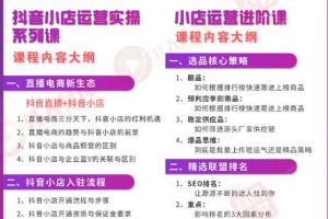 小店运营全套系列课 从基础入门到进阶精通，系统掌握月销百万小店核心秘密