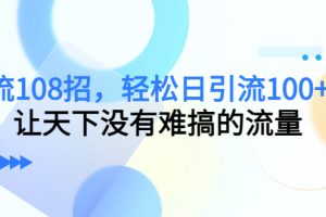 引流108招，轻松日引流100+人，让天下没有难搞的流量