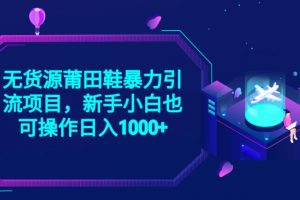 2023无货源莆田鞋暴力引流项目，新手小白也可实操日入1000+【揭秘】