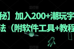 【揭秘】加入200+潮玩宇宙新玩法（附软件工具+教程）