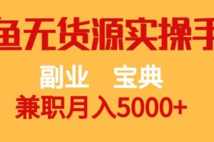 副业宝典，兼职月入5000+，闲鱼无货源实操手册【揭秘】