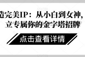 打造完美IP：从小白到女神，建立专属你的金字塔招牌