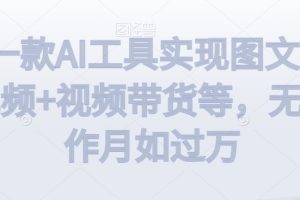 利用一款AI工具实现图文带货+中视频+视频带货等，无脑操作月如过万【揭秘】