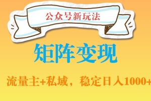 公众号软件玩法私域引流网盘拉新，多种变现，稳定日入1000【揭秘】