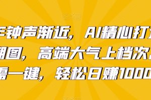 新年钟声渐近，AI精心打造拜年潮图，高端大气上档次。只需一键，轻松日赚1000+【揭秘】