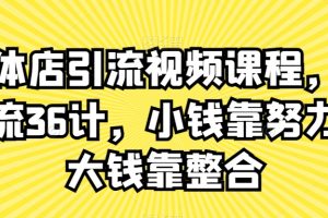 实体店引流视频课程，新引流36计，小钱靠努力，大钱靠整合