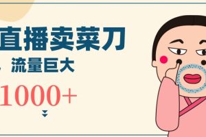 无人冷门品直播新玩法，通过卖菜刀日入1000+【揭秘】