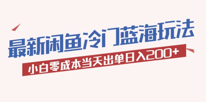 2023最新闲鱼冷门蓝海玩法，小白零成本当天出单日入200+