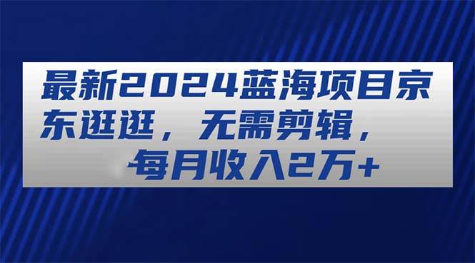 最新2024蓝海项目京东逛逛，无需剪辑，每月收入2万+